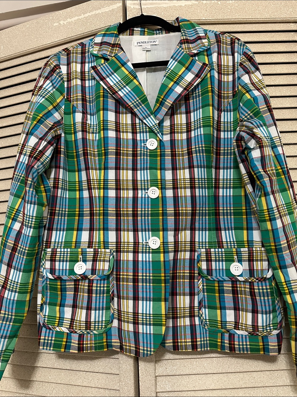 Pendleton Multi-Color Cotton Summer Blazer